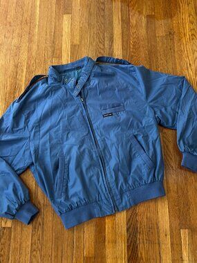 Members Only Vintage 80s Periwinkle Grey Blue Zip-Up Jacket - Men's 42 / Medium
